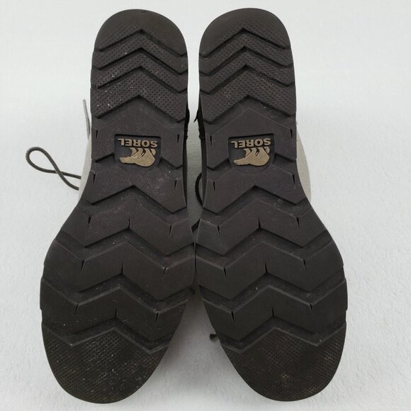 Sorel Major Carly Lace Up Boot Womens 8.5 Beige Canvas Ankle Military Combat - Picture 8 of 10